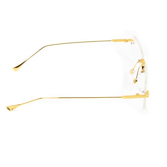 Street Knitted Vintage Gold Frame Clear Lens Retro Rectangular Sunglasses For Men